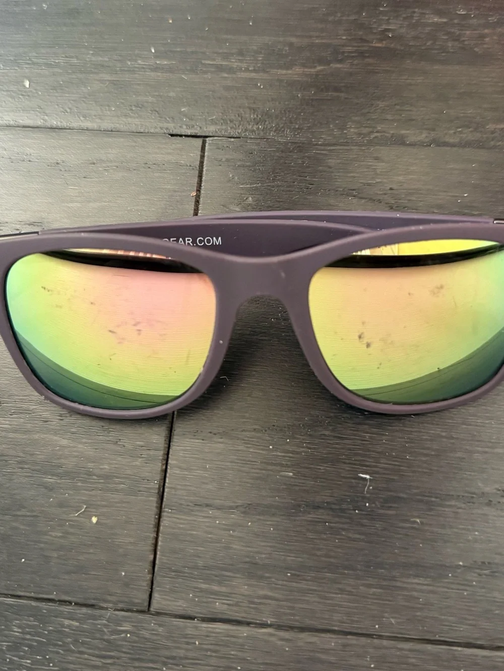 Purple Women's Sunglasses with Green Mirror Lenses